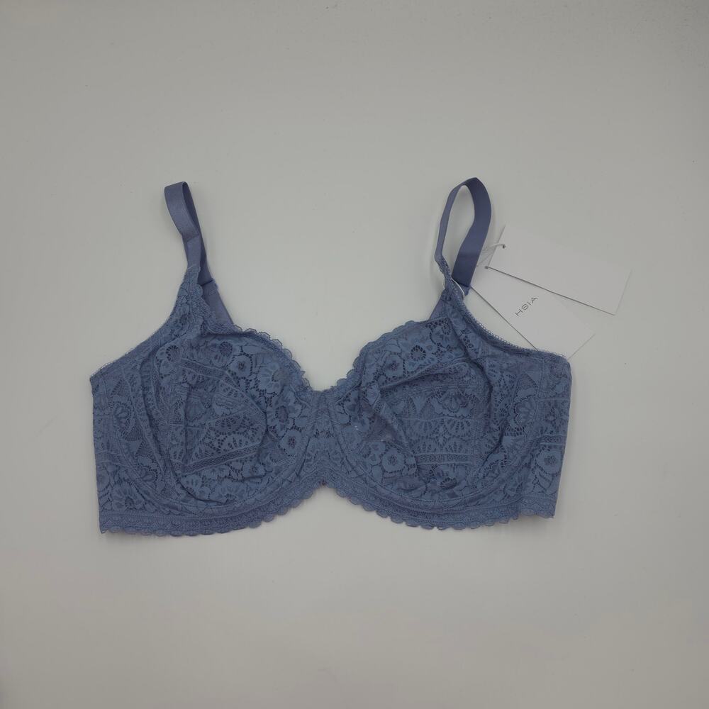 HSIA Freesia Flower Lace Unlined Balconette Bra Blue Full Coverage 0148 38DD